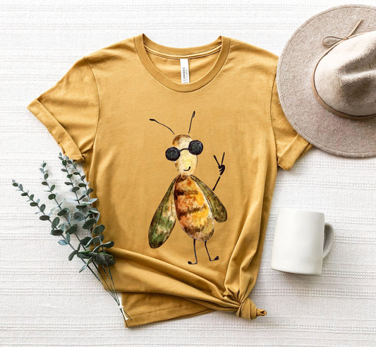 Funny Bee T-shirt, Watercolor Animal Lover, Nature, Fun Shirt Comfort Colors T-Shirt