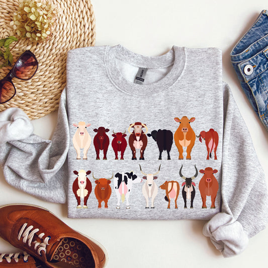 Cow Breeds Farm Animal Lover Sweatshirt