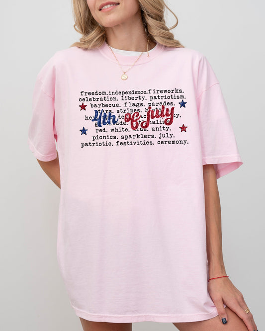4th of July, America, USA, Retro, Patriotic, Independence Day, Fourth of July Tshirt Comfort Colors T-Shirt