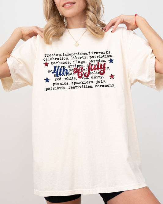 4th of July, America, USA, Retro, Patriotic, Independence Day, Fourth of July Tshirt Comfort Colors T-Shirt