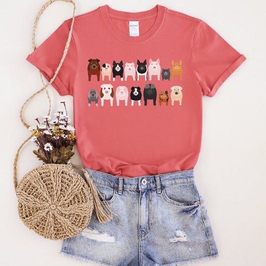 Pig Lovers Super Soft Tees, Farm Animal Shirts, Illustration, Breeds