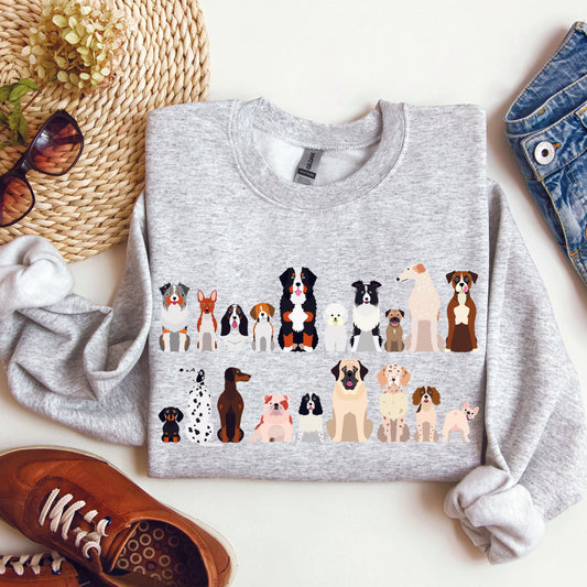 Dog Breeds Farm Animal Lover Sweatshirt