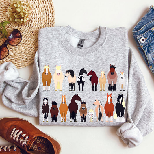 Horse Breeds Farm Animal Lover Sweatshirt