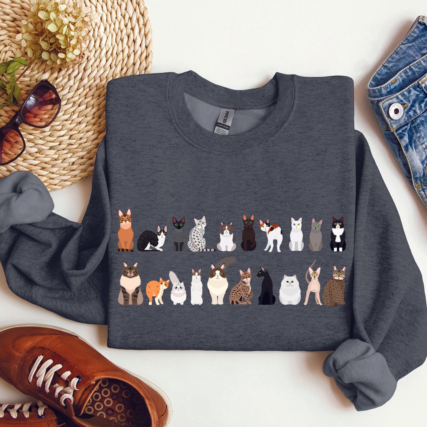 Cat Breeds Animal Lover Sweatshirt