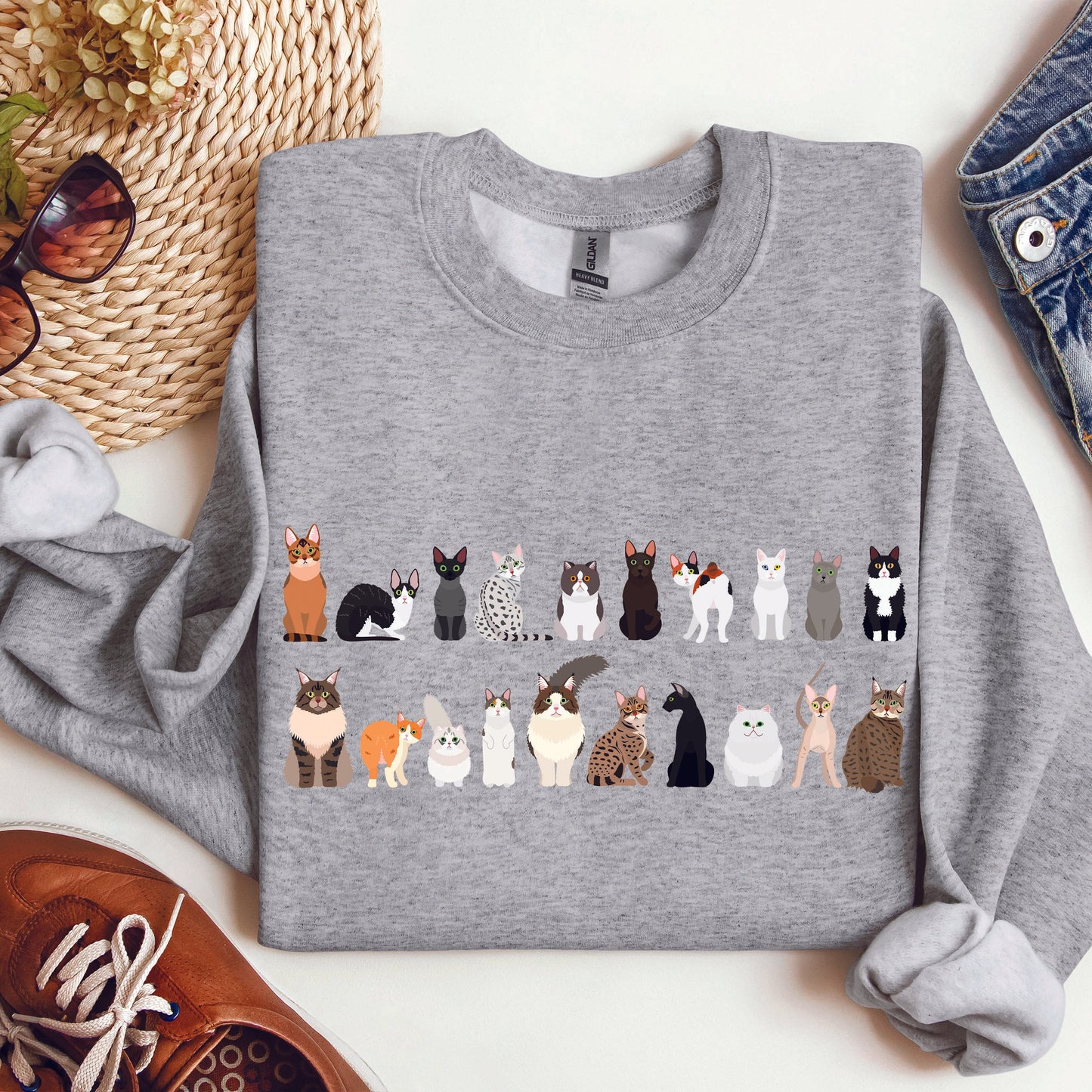 Cat Breeds Animal Lover Sweatshirt