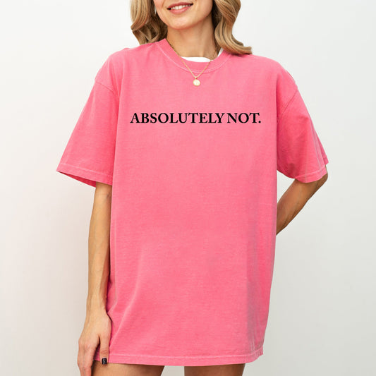 Absolutely Not, Funny, Sassy, Minimal, Aesthetic, Meme Shirt Comfort Colors T-Shirt