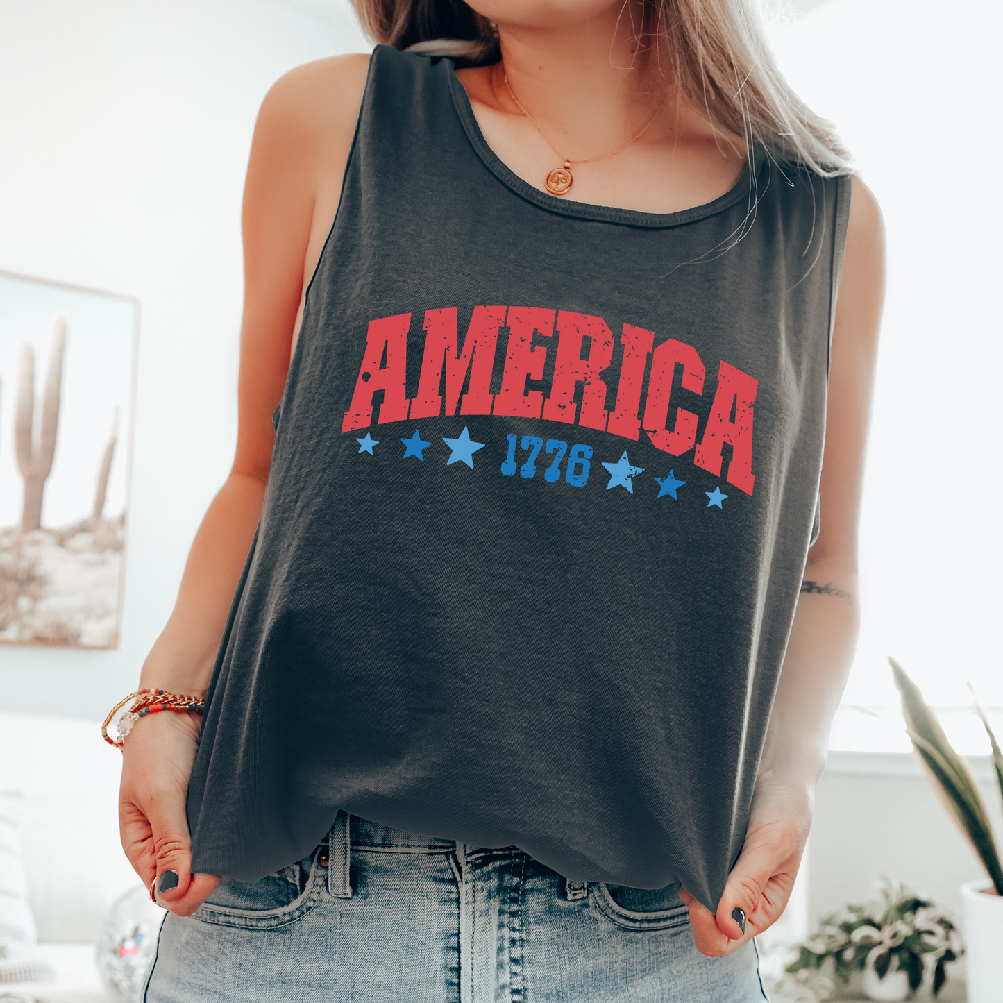America 1776, Fourth of July, America, Patriotic, USA Comfort Colors Tank Top