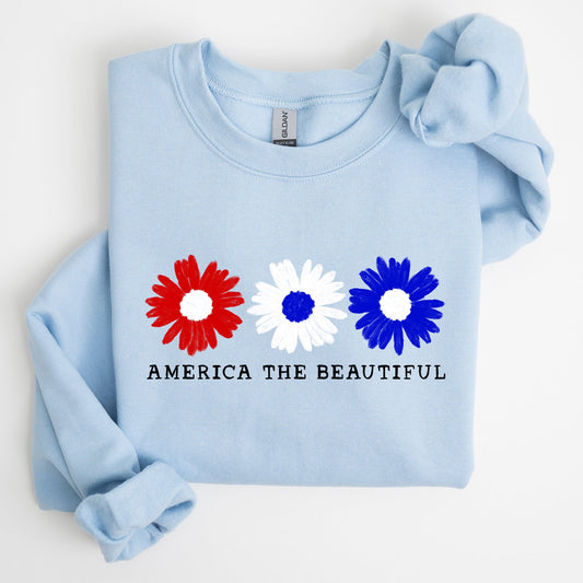 America The Beautiful, Red White Blue, Patriotic Sweatshirt