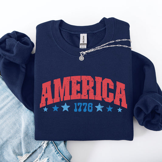 America, 1776, Varsity, Patriotic, USA, 4th of July Sweatshirt