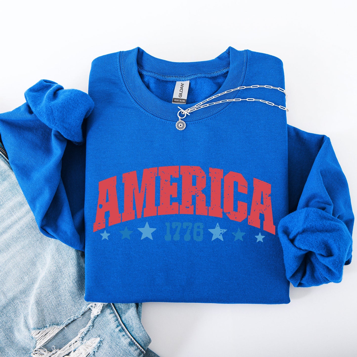 America, 1776, Varsity, Patriotic, USA, 4th of July Sweatshirt