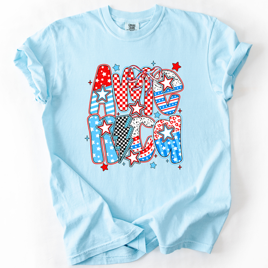 America, Colorful, Patriotic, USA, Fourth Of July, Comfort Colors T-Shirt