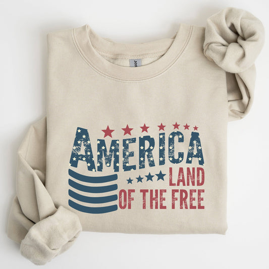 America, Flag, Land Of The Free, Patriotic, USA Sweatshirt