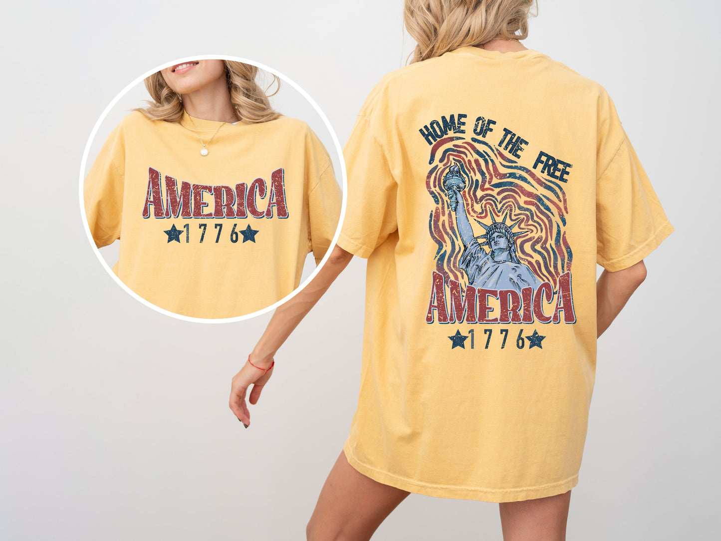 America, Home Of The Free, Statue of Liberty, USA, Patriotic, 1776, 4th Of July, Independence Day, Tshirt Comfort Colors T-Shirt