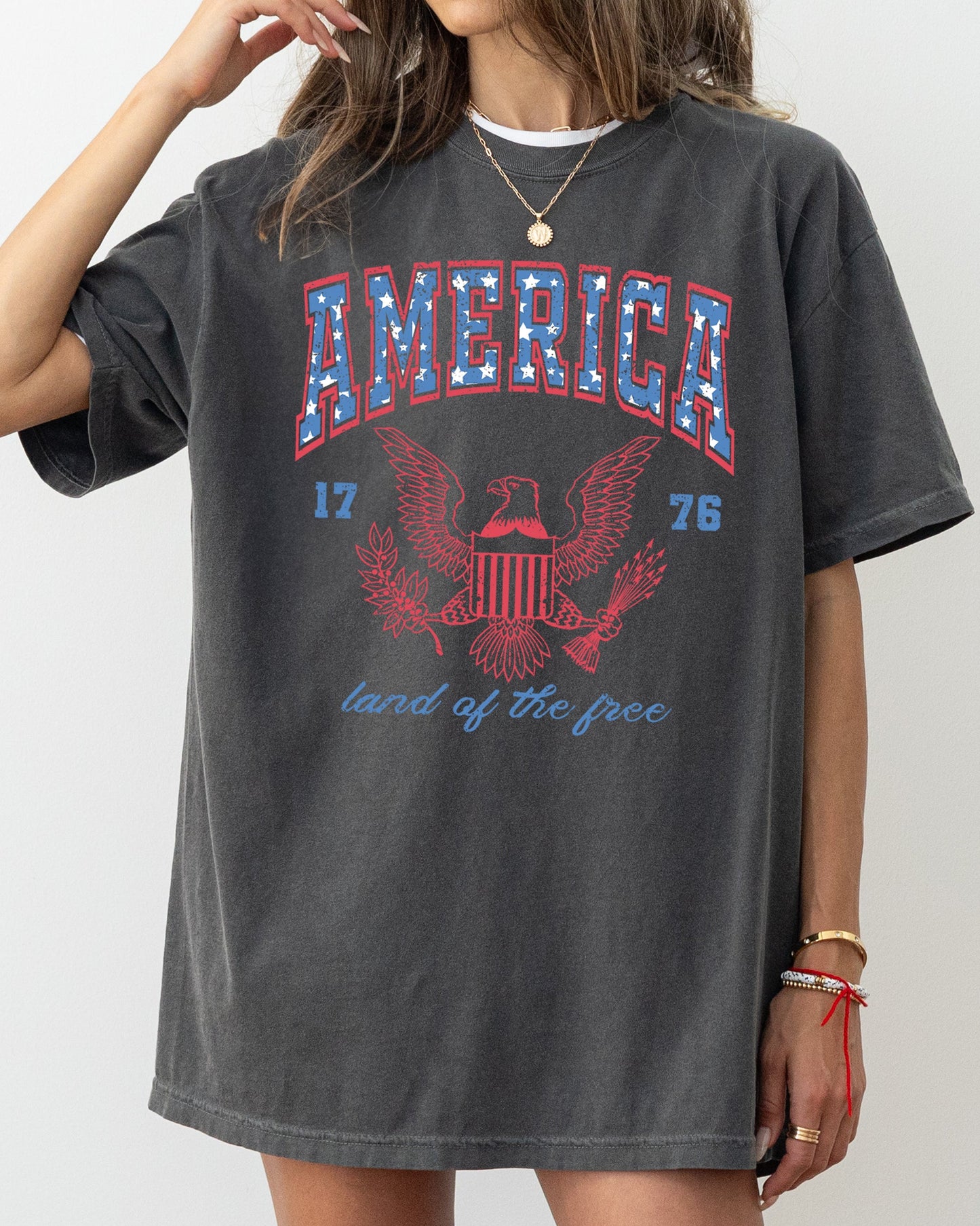 America, Land Of The Free, Eagle, 1776, USA, Independence Day, 4th Of July, Stars Stripes, Patriotic Tshirt Comfort Colors T-Shirt
