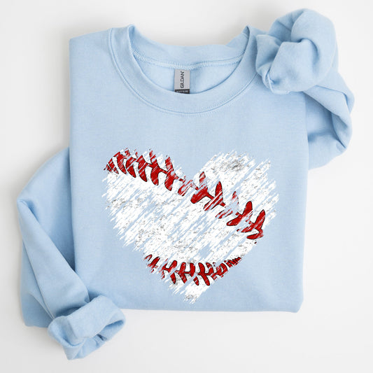 Baseball, Heart, Mom, Mother's Day Sweatshirt