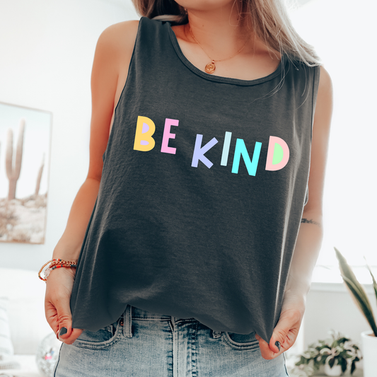 Be Kind, Colorful, Sassy, Sarcastic, Minimalist, Funny Comfort Colors Tank Top