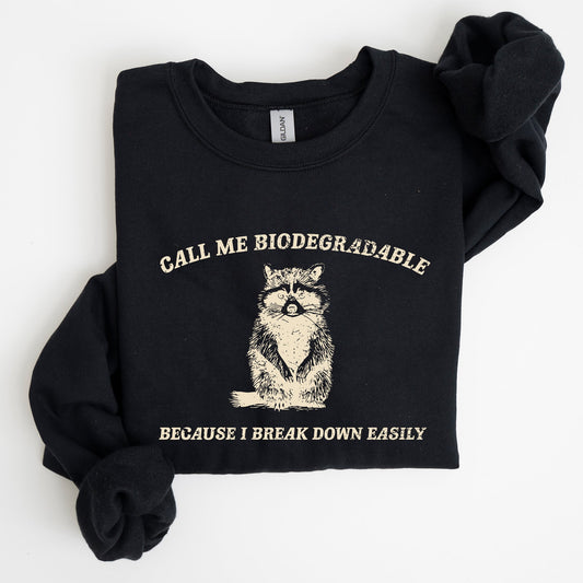 Biodegradable, Mental Health, Meme, Aesthetic, Funny Sweatshirt