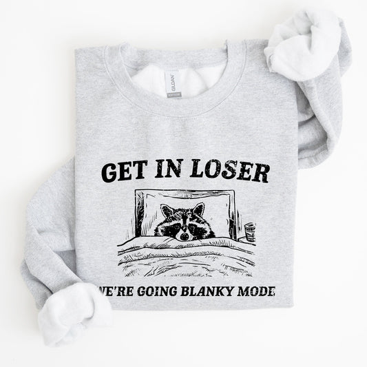 Blanky Mode, Raccoon, Meme, Aesthetic, Funny Sweatshirt