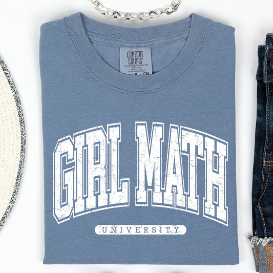 Girl Math University, Trend, Comfort Colors Tee