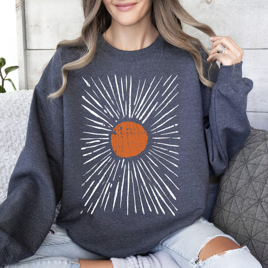 Boho Starburst, Celestial, Retro Sweatshirt