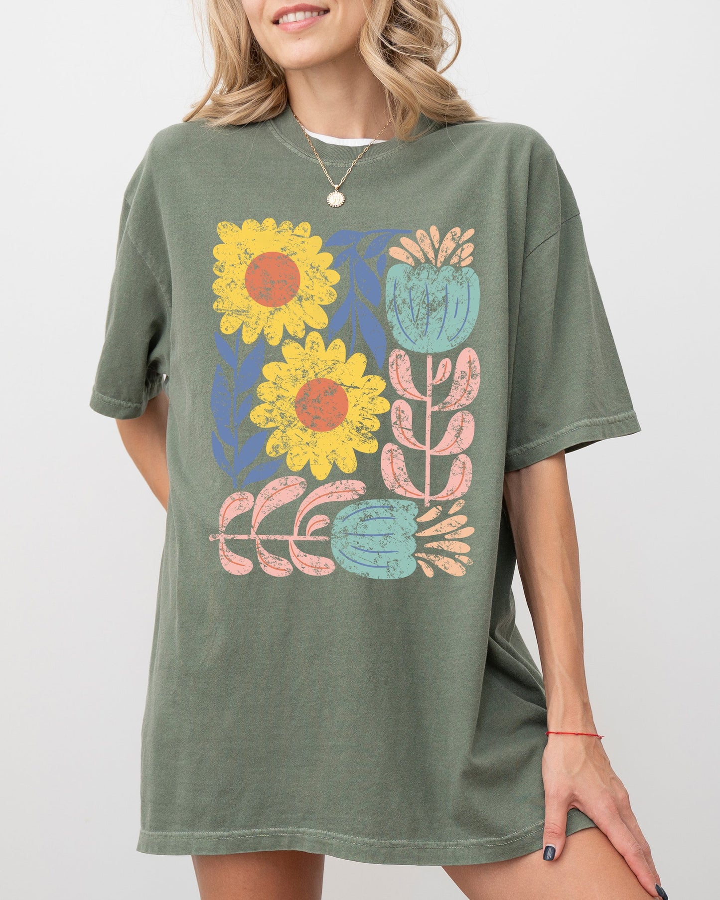 Bold, Gorgeous Abstract Flowers, Boho Floral Design, Summer Vibes, Gardening, Festival, Nature Shirt Comfort Colors T-Shirt