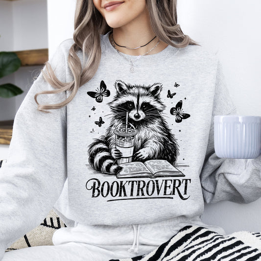 Booktrovert, Raccoon, Reading, Booktok, Library, Books Sweatshirt