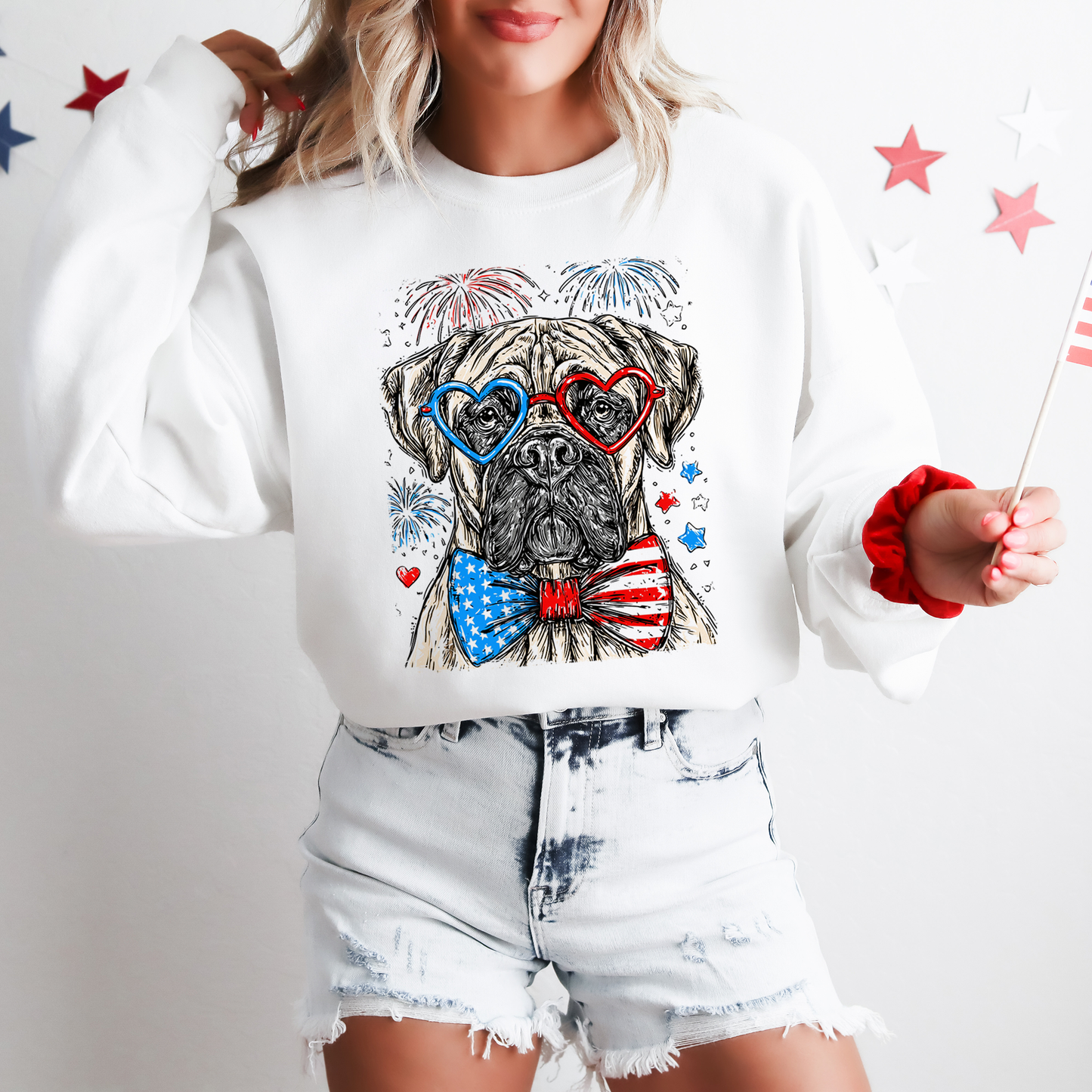 Cane Corso Patriotic Dog, USA, America, Pet Lover, 4th of July Sweatshirt