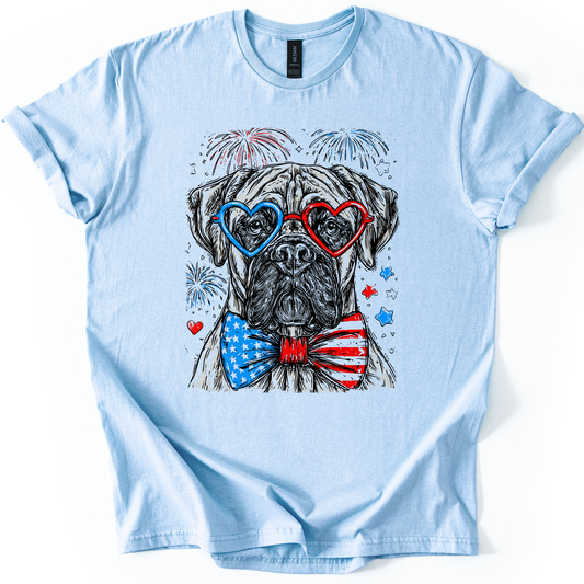 Cane Corso Patriotic Dog, USA, America, Pet Lover, 4th of July, Soft Style T-Shirt