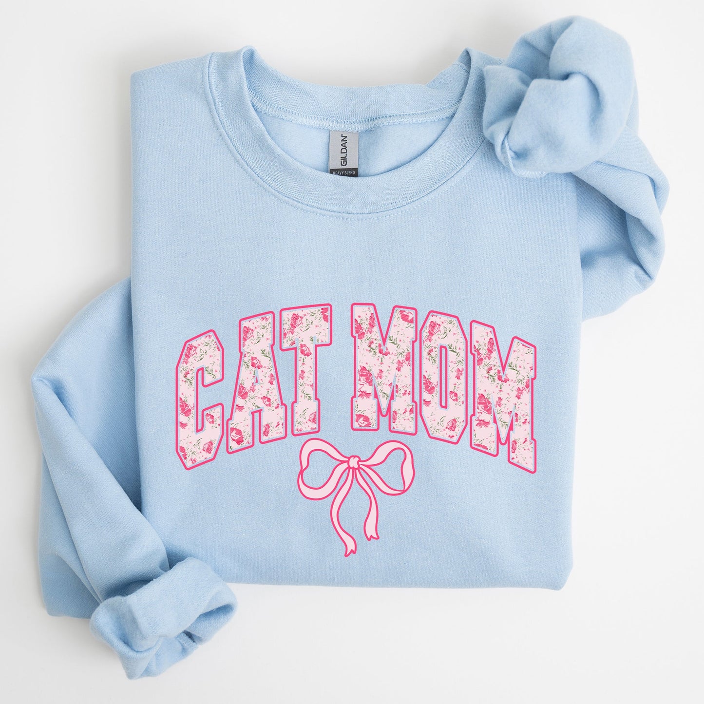 Cat Mom, Coquette, Pink Bows, Trend, Girly, Soft Girl Era Sweatshirt