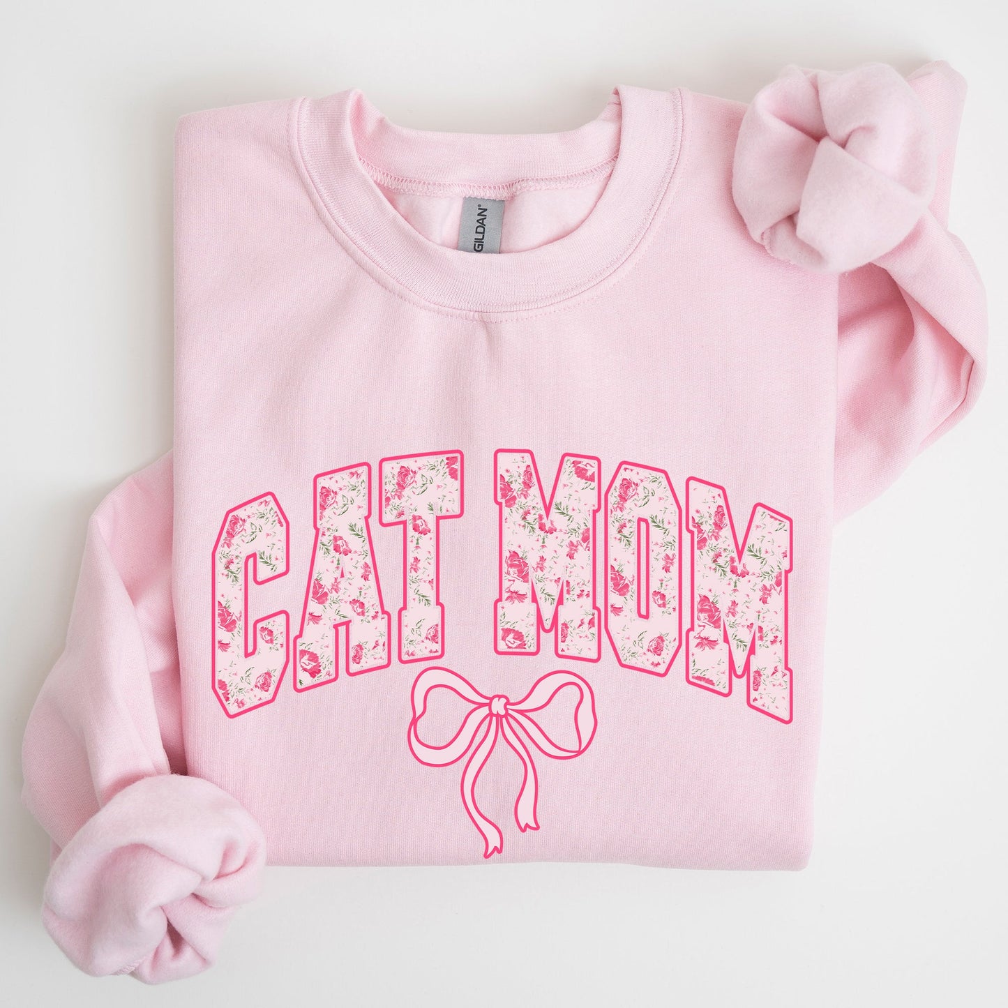 Cat Mom, Coquette, Pink Bows, Trend, Girly, Soft Girl Era Sweatshirt