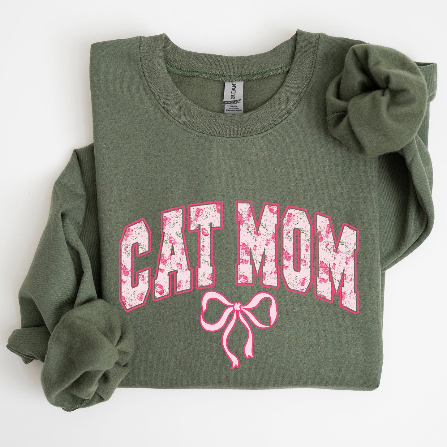 Cat Mom, Coquette, Pink Bows, Trend, Girly, Soft Girl Era Sweatshirt