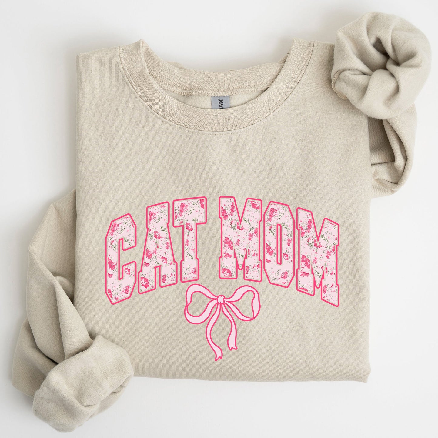 Cat Mom, Coquette, Pink Bows, Trend, Girly, Soft Girl Era Sweatshirt