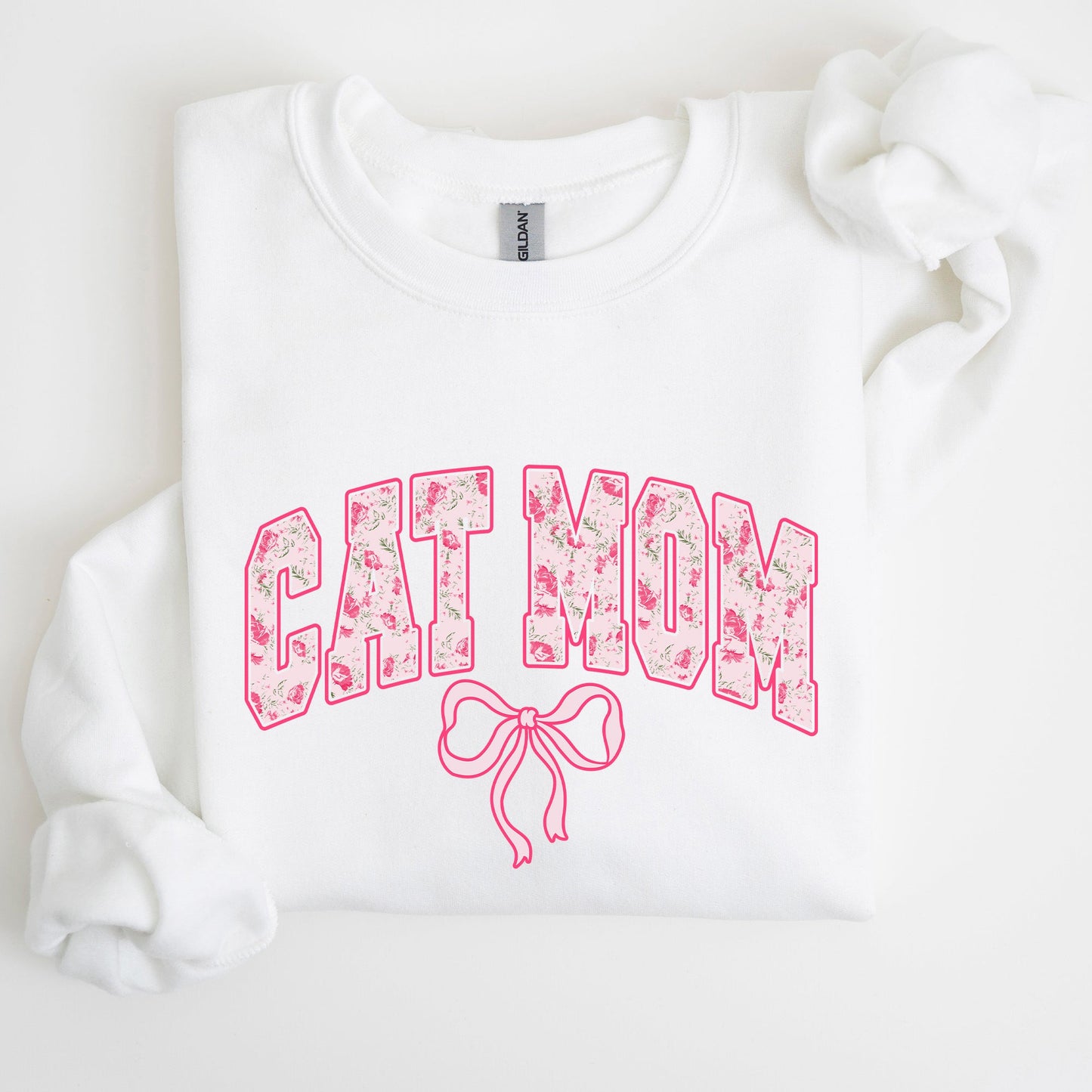 Cat Mom, Coquette, Pink Bows, Trend, Girly, Soft Girl Era Sweatshirt