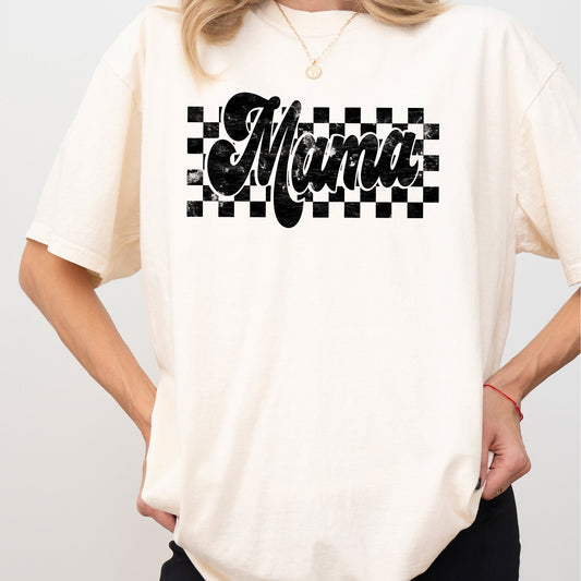 Checkered Mama, Vintage, Retro, Comfort Colors Tshirt