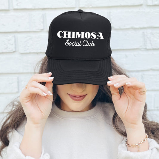 Chimosa Social Club, Sassy, Funny, Black Snapback Trucker Hat