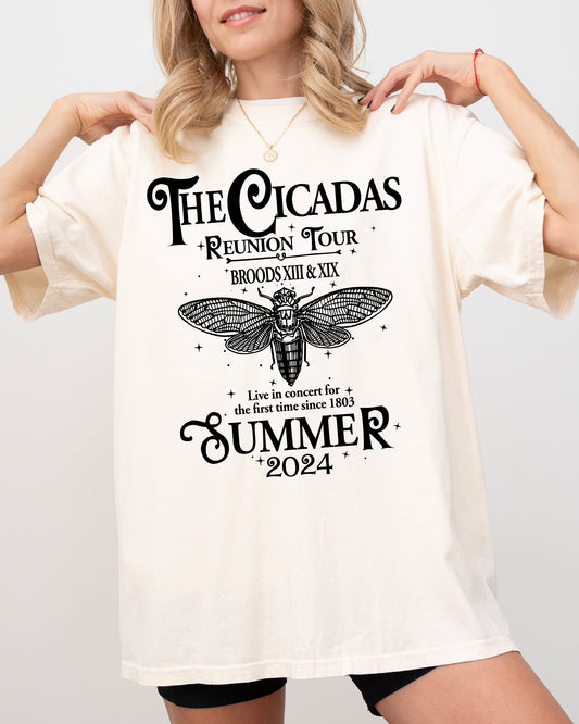 Cicadas Reunion Tour, Summer 2024, Nature Lover, Double Brood, XIII, XIX, Outdoors, Concert Shirt Comfort Colors T-Shirt
