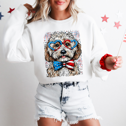 Cockapoo Patriotic Dog, USA, America, Pet Lover, 4th of July Sweatshirt