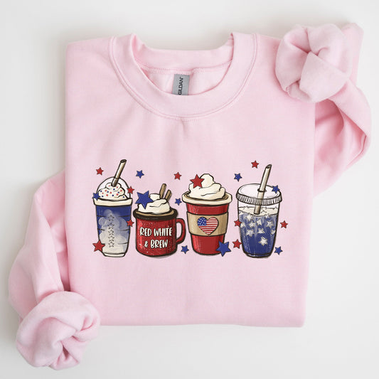 Coffee Lovers, America, Patriotic, 4th of July Sweatshirt