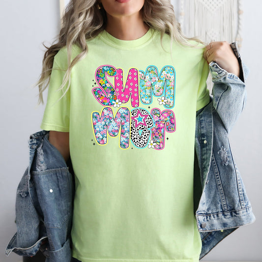 Colorful Summer, Retro, Floral, Comfort Colors T-Shirt