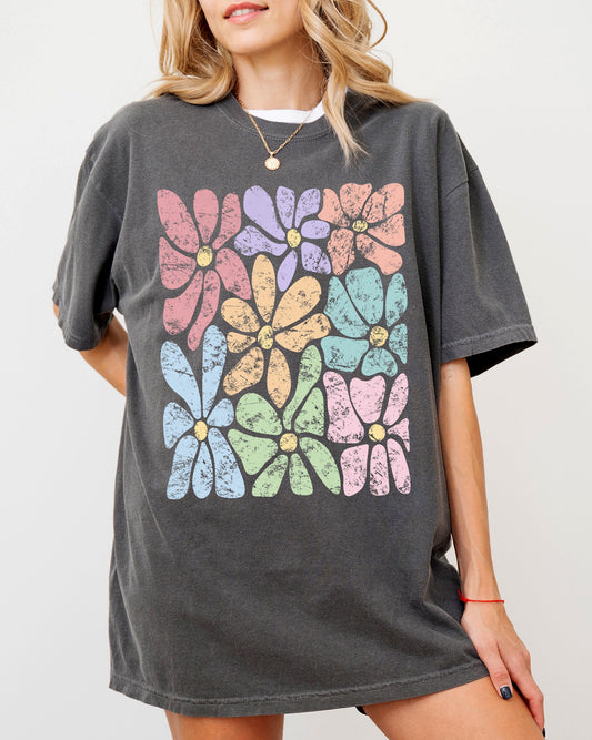 Colorful, Gorgeous Abstract Flowers, Boho Floral Design, Summer Vibes, Gardening, Festival, Nature Shirt Comfort Colors T-Shirt