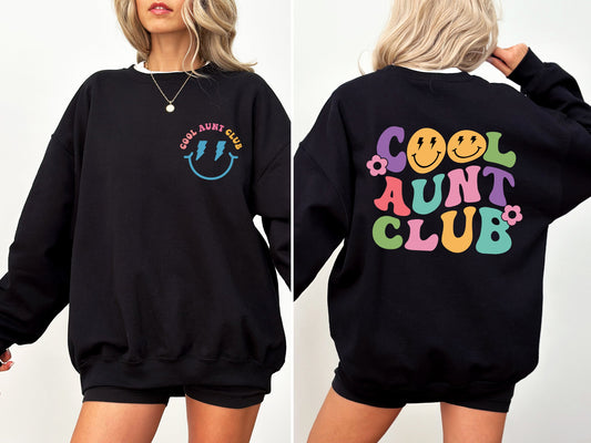 Cool Aunt Club Front And Back Print Sweatshirt