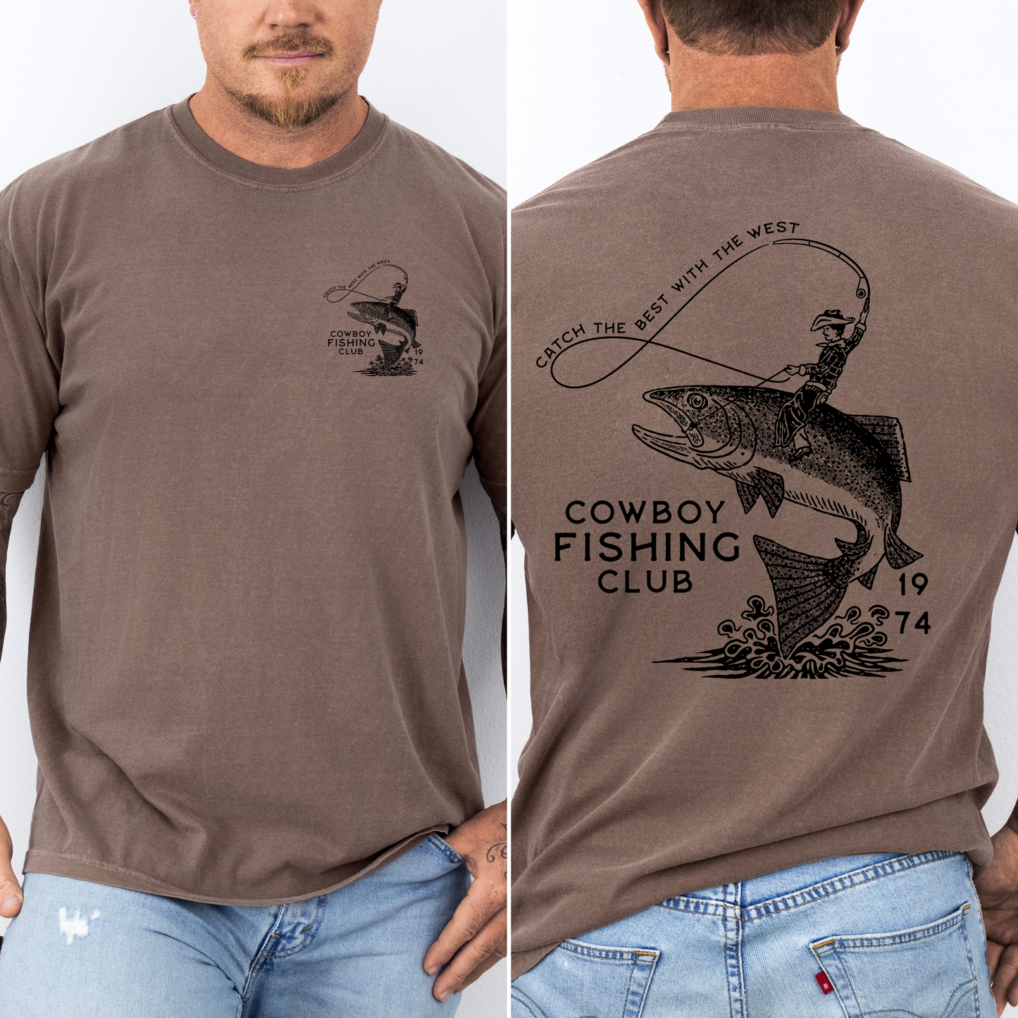 Cowboy Fishing Club, Dad, Father's Day, Boyfriend, Husband, Brother, Guy Gift, Comfort Colors T-Shirt