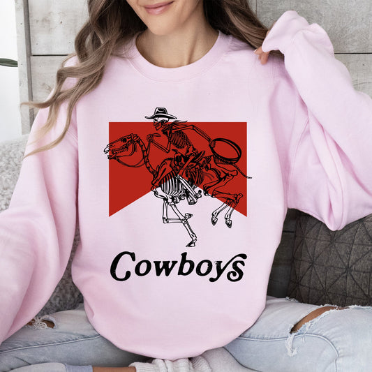 Cowboys, Skeleton, Horse, Western, Country Sweatshirt