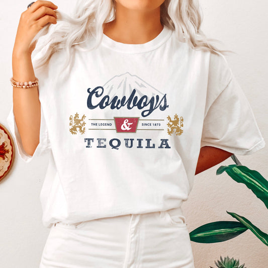 Cowboys and Tequila, Retro, Beer, Vintage, Cowboy, Tshirt Comfort Colors T-Shirt