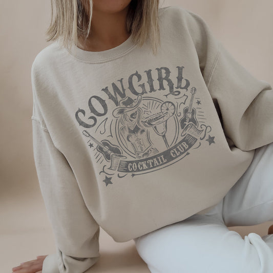 Cowgirl Cocktail Club, Western, Country Sweatshirt
