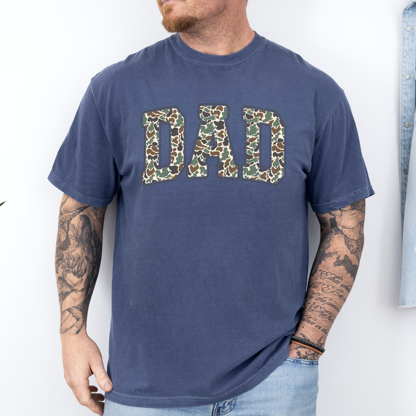 Dad, Camo, Classic, Camouflage, Father's Day, Boyfriend, Husband, Brother, Guy Gift, Old School, Comfort Colors T-Shirt
