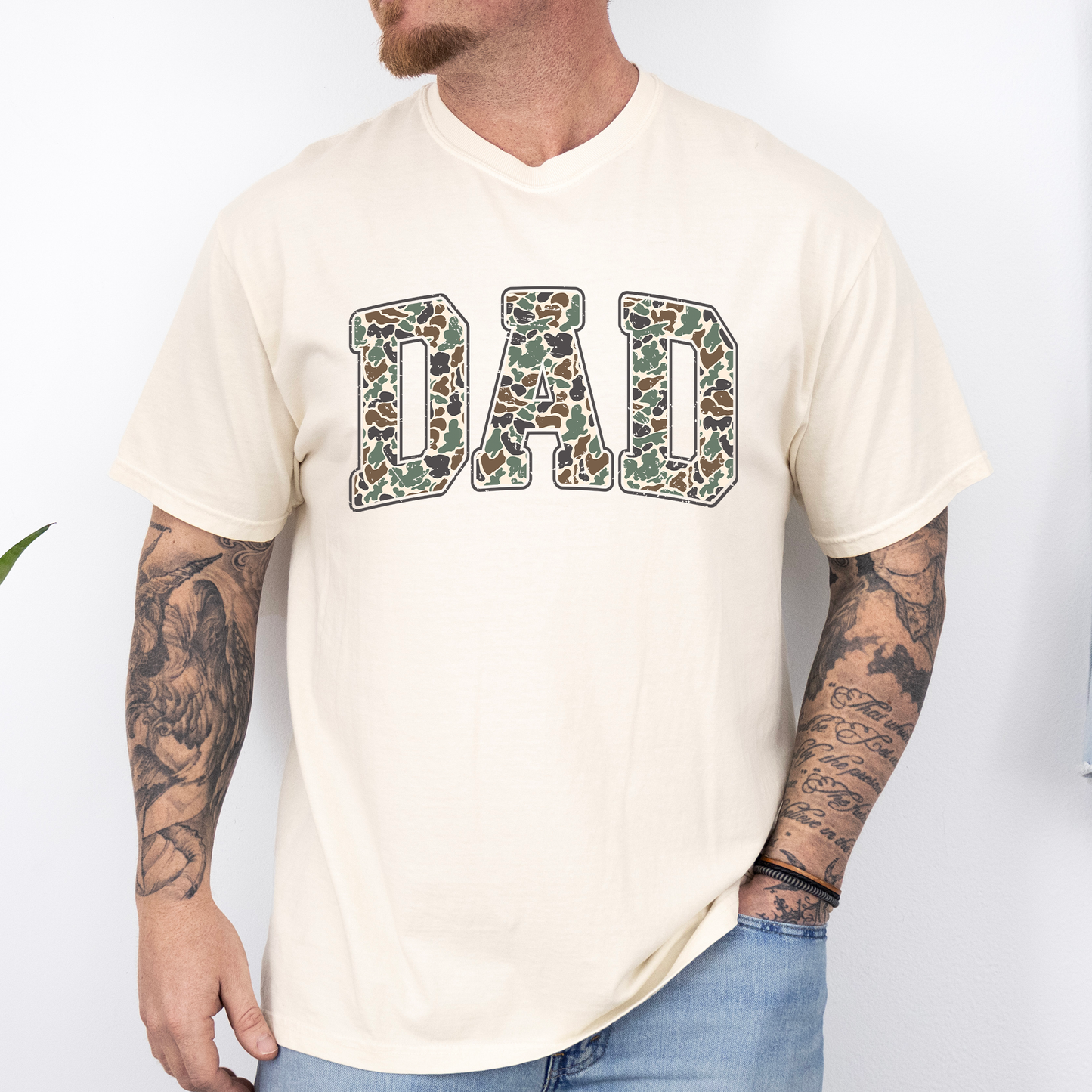 Dad, Camo, Classic, Camouflage, Father's Day, Boyfriend, Husband, Brother, Guy Gift, Old School, Comfort Colors T-Shirt