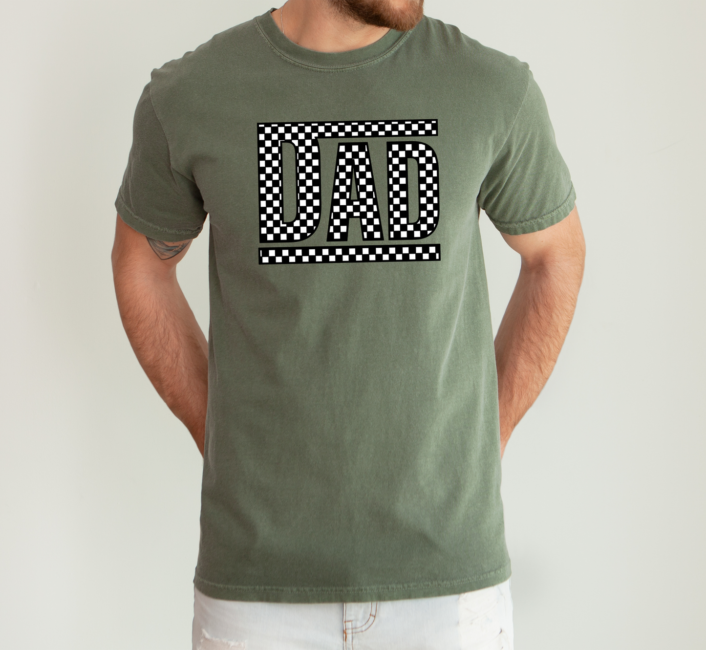 Dad, Retro Checkered, Father's Day, Boyfriend, Husband, Brother, Guy Gift, Comfort Colors T-Shirt