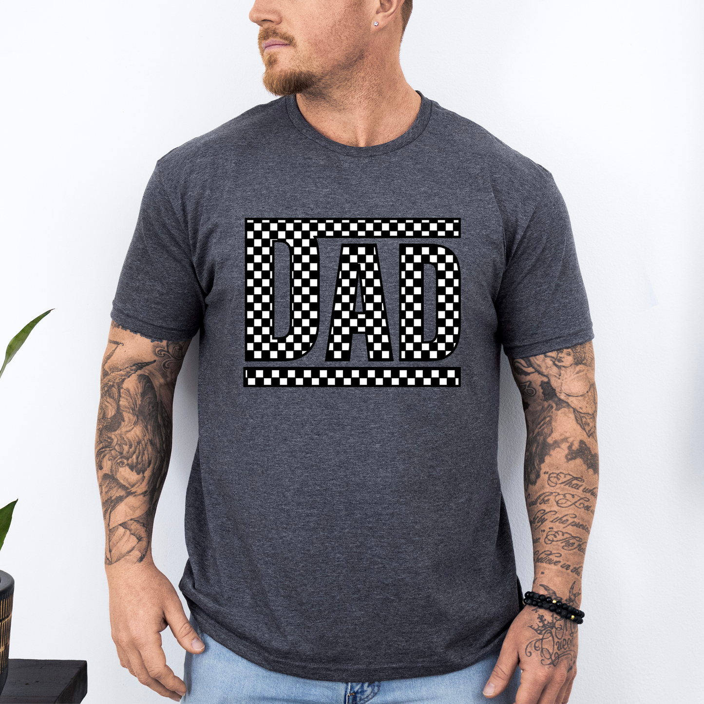 Dad, Retro Checkered, Father's Day, Boyfriend, Husband, Brother, Guy Gift, Soft Style T-Shirt