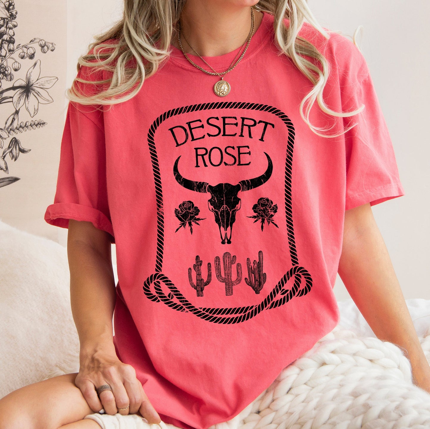 Desert Rose, Western, Country, Cowgirl, Cowboy, Tshirt Comfort Colors T-Shirt